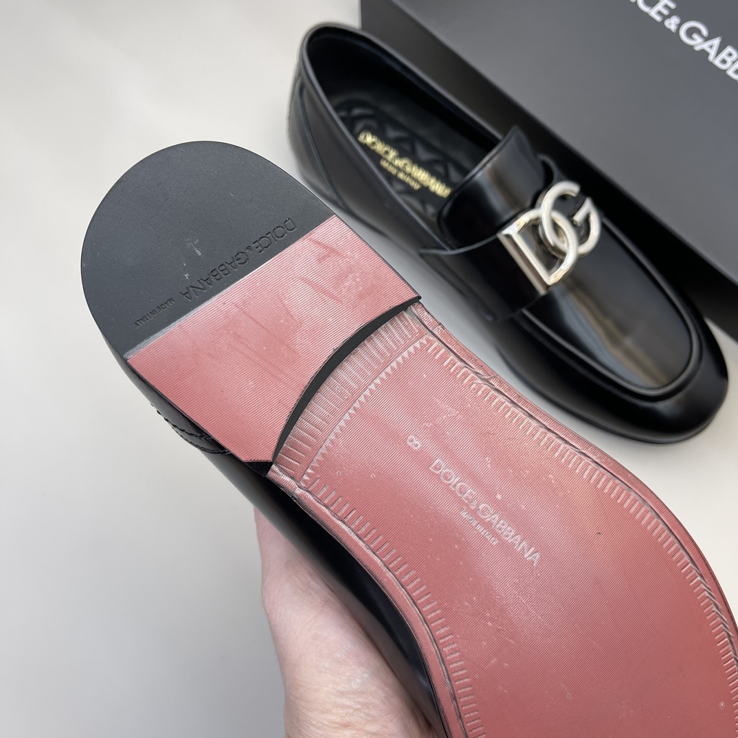 Dolce & Gabbana Men's Black Leather Loafers with DG Logo, Size 38-45 10 i1670773124 5145 8