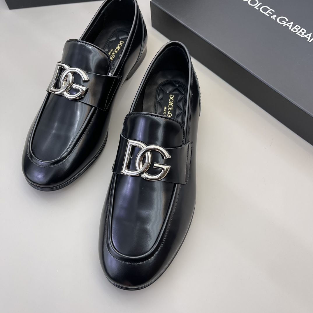 Dolce & Gabbana Men's Black Leather Loafers with DG Logo, Size 38-45 3 i1670773124 5997 1