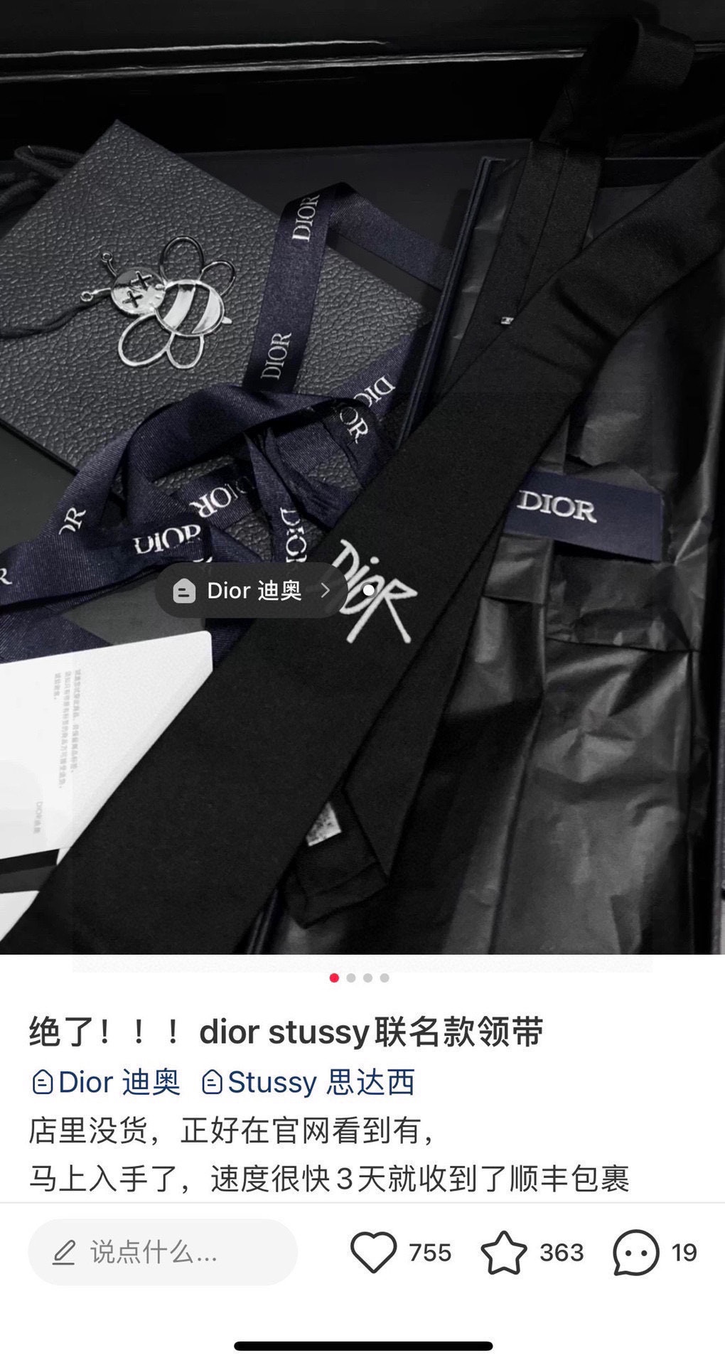 Dior男士CD绣标领带稀有展现精湛