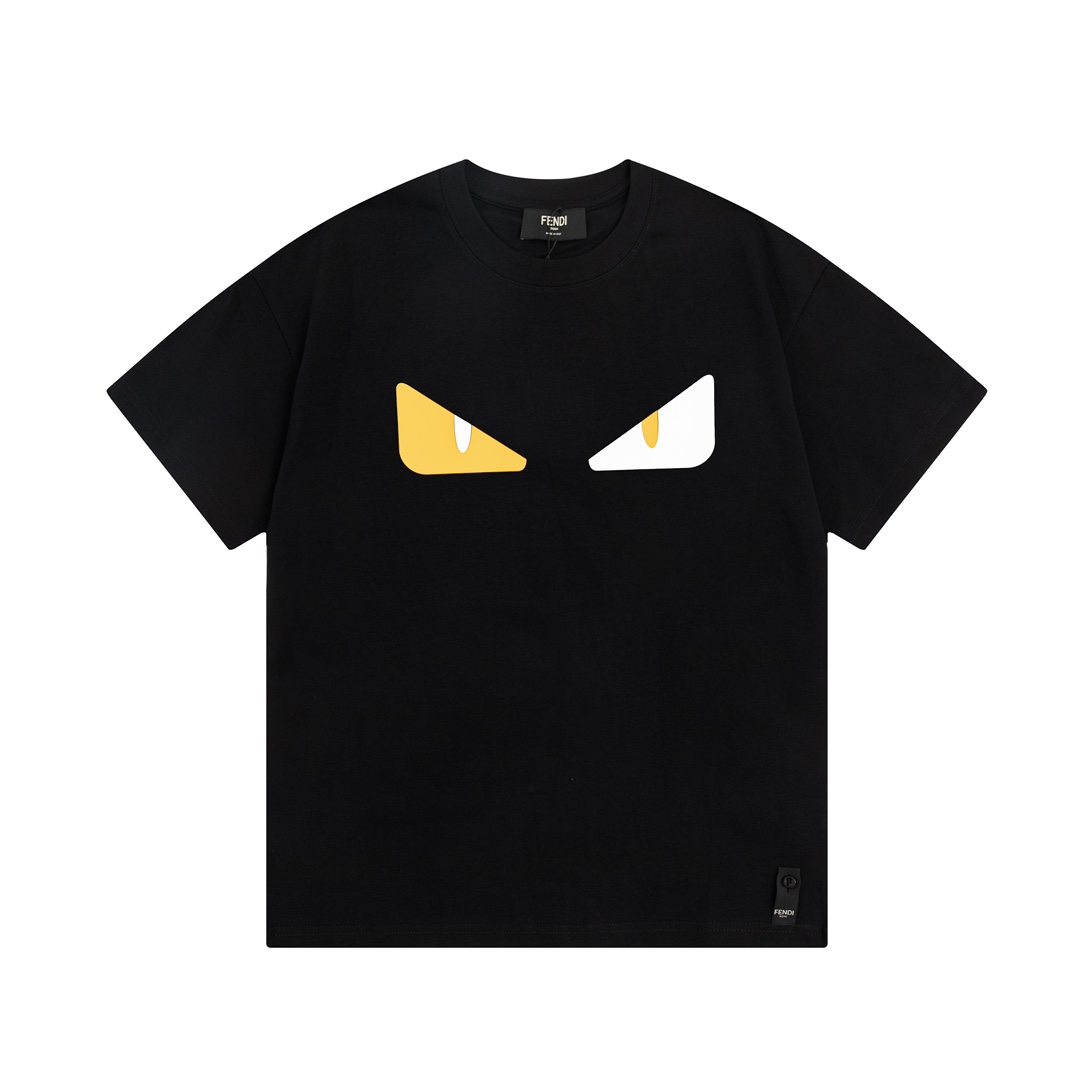 BJK New FD Classic Cotton T-Shirt with Eye Logo for Men and Women - 图片 2