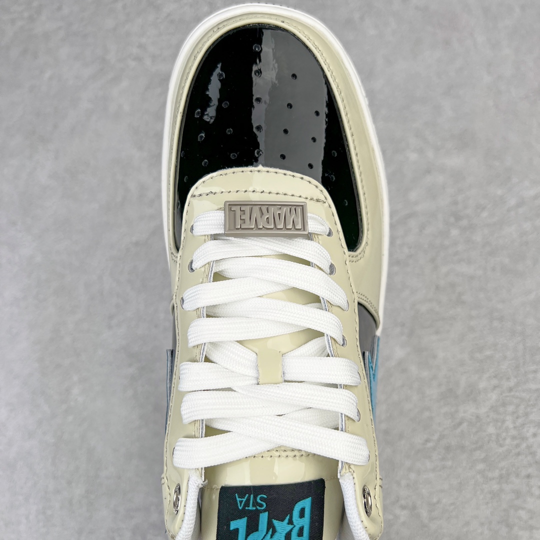 图片[4]-＃C版纯原 Marvel x Bape Sta To Low 猿人头经典低帮运动休闲板鞋 漫威超级英雄联名 钢铁侠、美队、绿巨人、黑寡妇、雷神、浣熊 全套原纸板楦头开发 确保原汁原味 市场最完美低趴版型 一比一鞋头弧度高度鞋身弧度 外贸平台指定订单 匠心打造 开发时长超过半年 独家私模磨具冲刀加持 原厂特供皮料光泽色卡零偏差 内里均采用市场最好的超软原厂填充棉 原数据进口机台高频印压LOGO 最高QC检验标准 控制溢胶瑕疵 深浅定位均保持zp一致 中底嵌入Ortholite缓震材质 全套原包装 包含猿人logo 定制防尘袋 尺码：36 36.5 37 38 38.5 40 40.5 41 42 42.5 43 44 44.5 45 46-选品中心