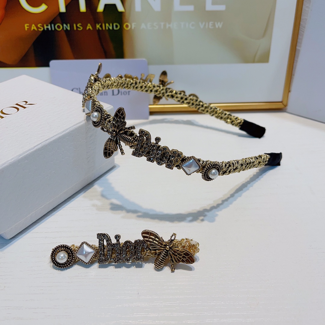 NO:277700,DIOR Dior suit, classic hot bee logo headband, press clip, temperament versatile little fairy must-have item, treasure model, closed eyes recommended (a set of hairpins, hairpins, dior, dior, hairpins19860909DIOR迪奥 Dior套装  经典爆款蜜蜂logo发箍 压夹 气质百搭小仙女必入单品 宝藏款 闭眼入推荐款（一套发夹,发夹,dior,dior,hairpins,accessory