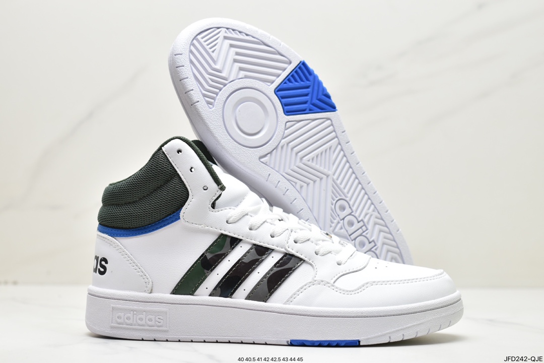 ”,clover adidas HOOPS 3.0MID Rome series low top sneakers GY5543”