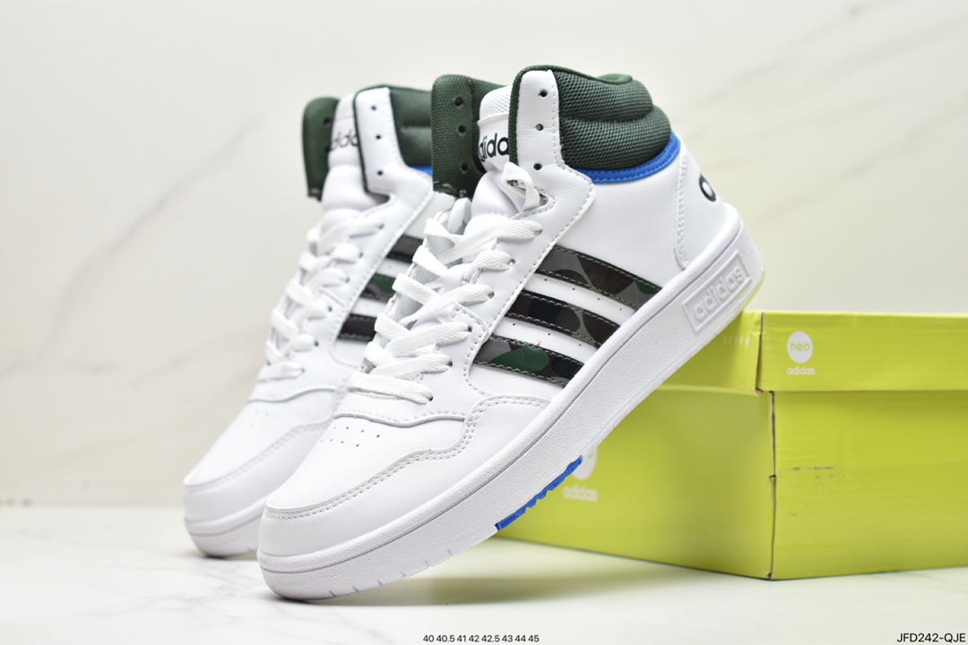 ”,clover adidas HOOPS 3.0MID Rome series low top sneakers GY5543”