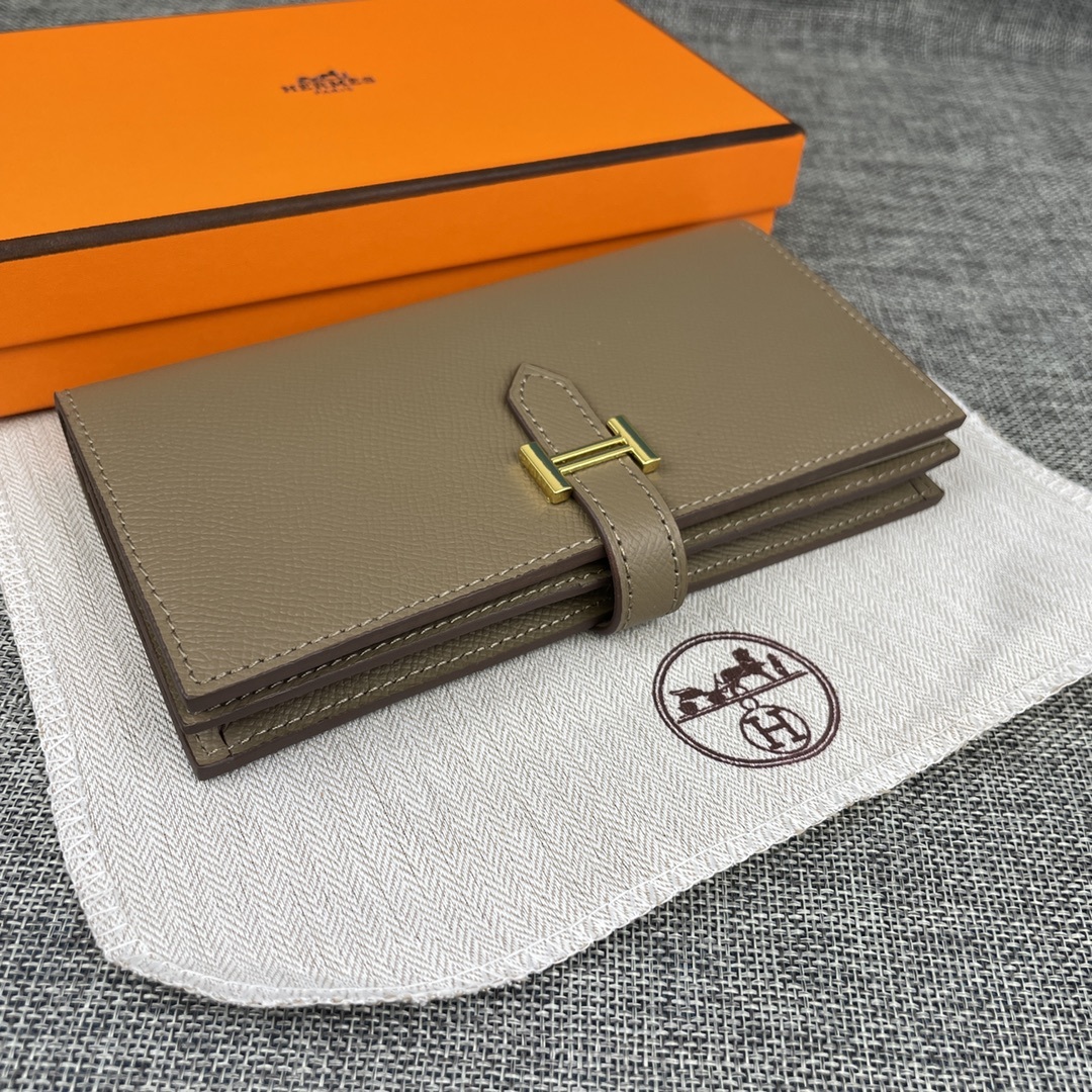Hermes •原单P
Empson手掌纹
爱马仕女士新款纯色皮革内拉链口袋竖款钱包 
💋专柜对版复刻