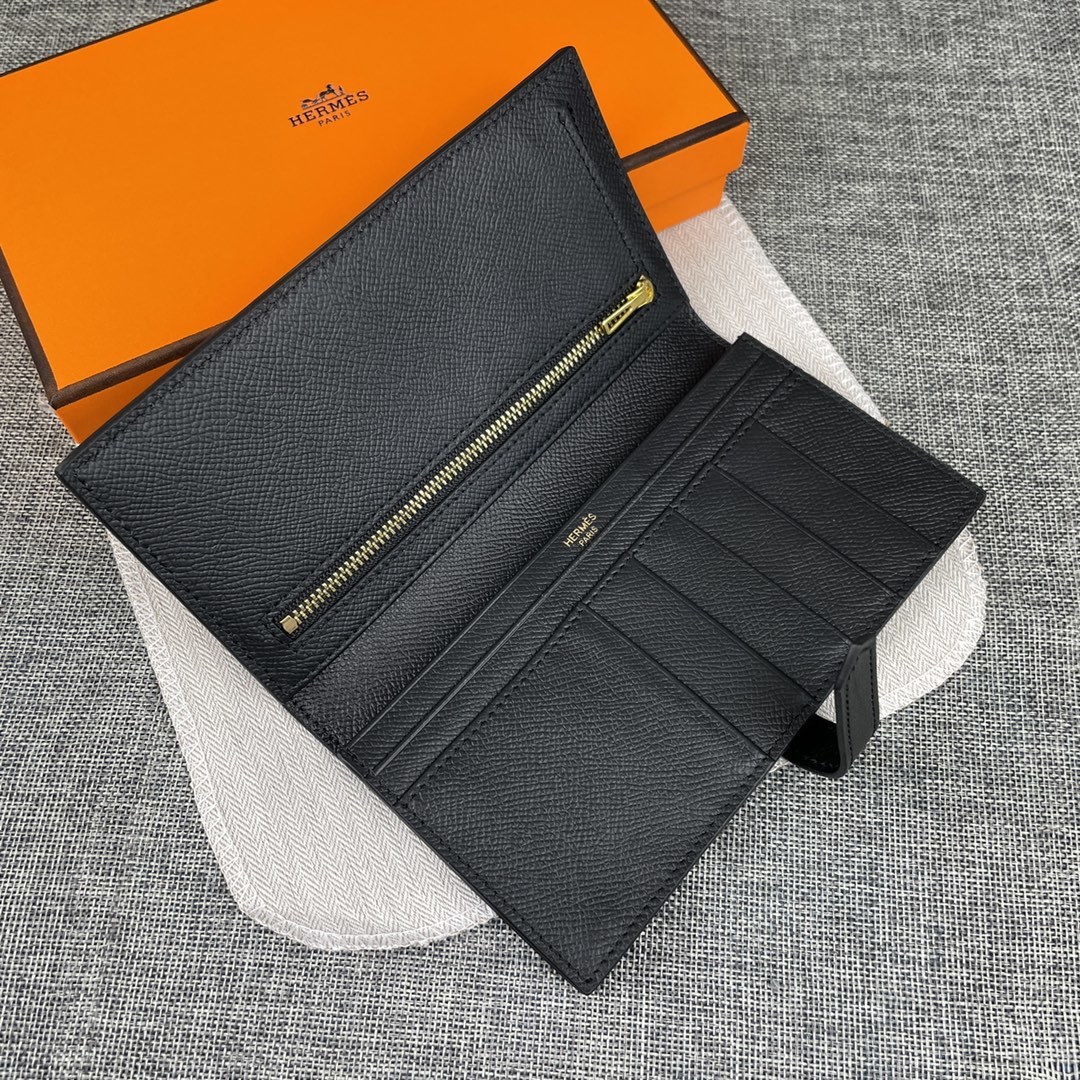 Hermes •原单P
Empson手掌纹
爱马仕女士新款纯色皮革内拉链口袋竖款钱包 
💋专柜对版复刻