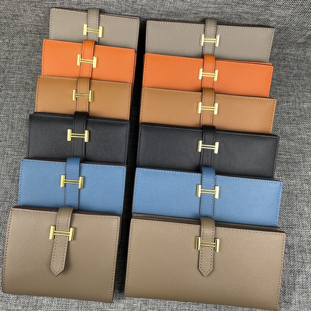 Hermes •原单P
Empson手掌纹
爱马仕女士新款纯色皮革内拉链口袋竖款钱包 
💋专柜对版复刻