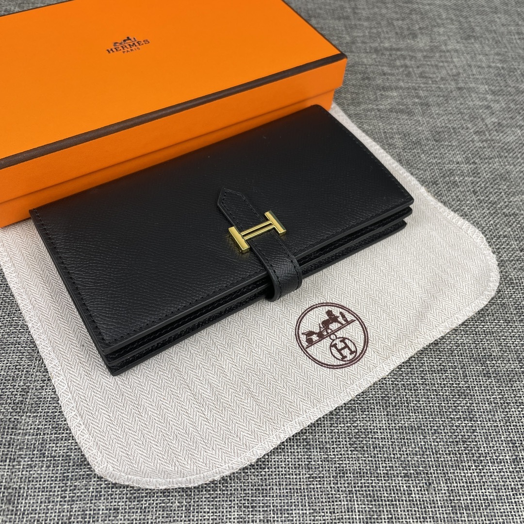 Hermes •原单P
Empson手掌纹
爱马仕女士新款纯色皮革内拉链口袋竖款钱包 
💋专柜对版复刻