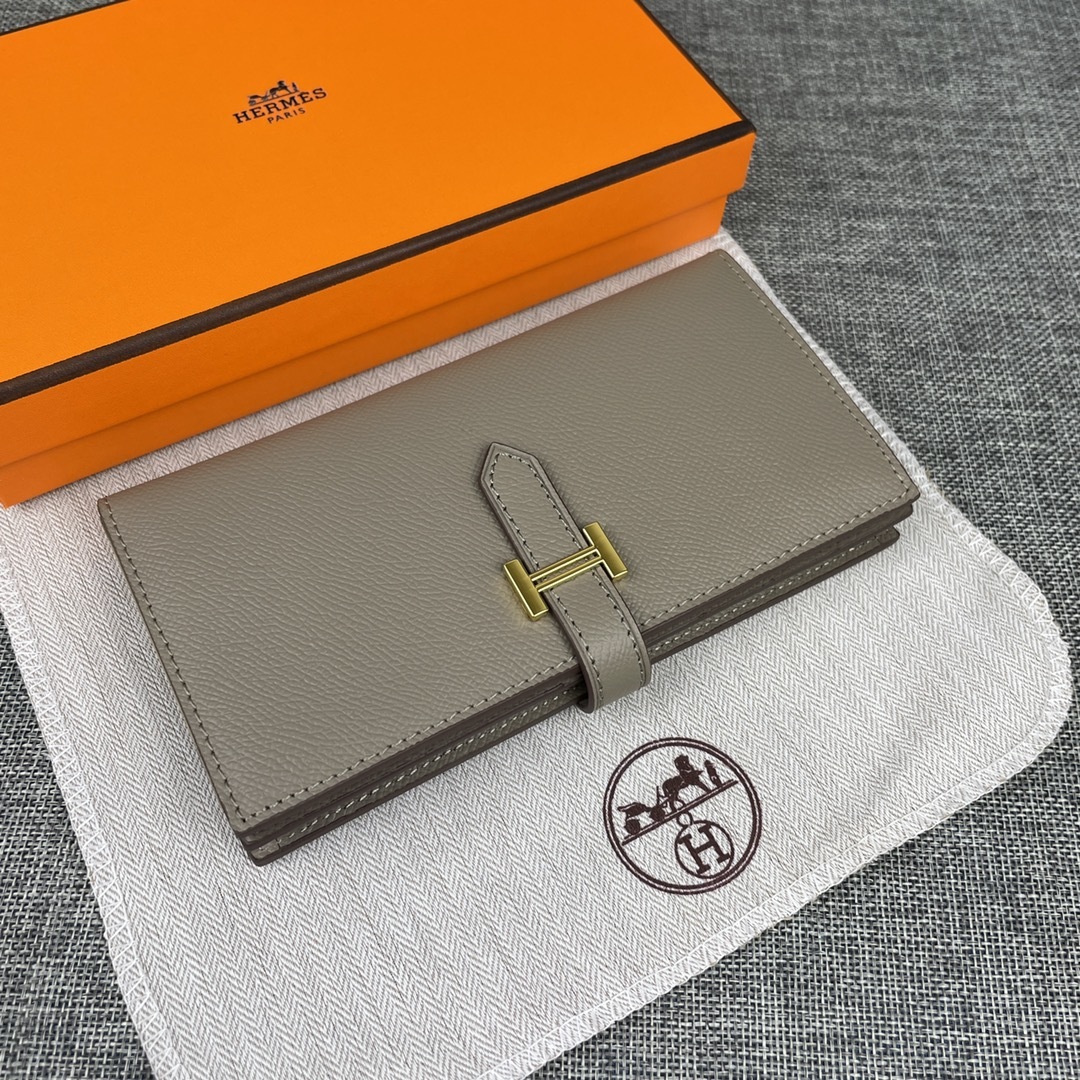 Hermes •原单P
Empson手掌纹
爱马仕女士新款纯色皮革内拉链口袋竖款钱包 
💋专柜对版复刻