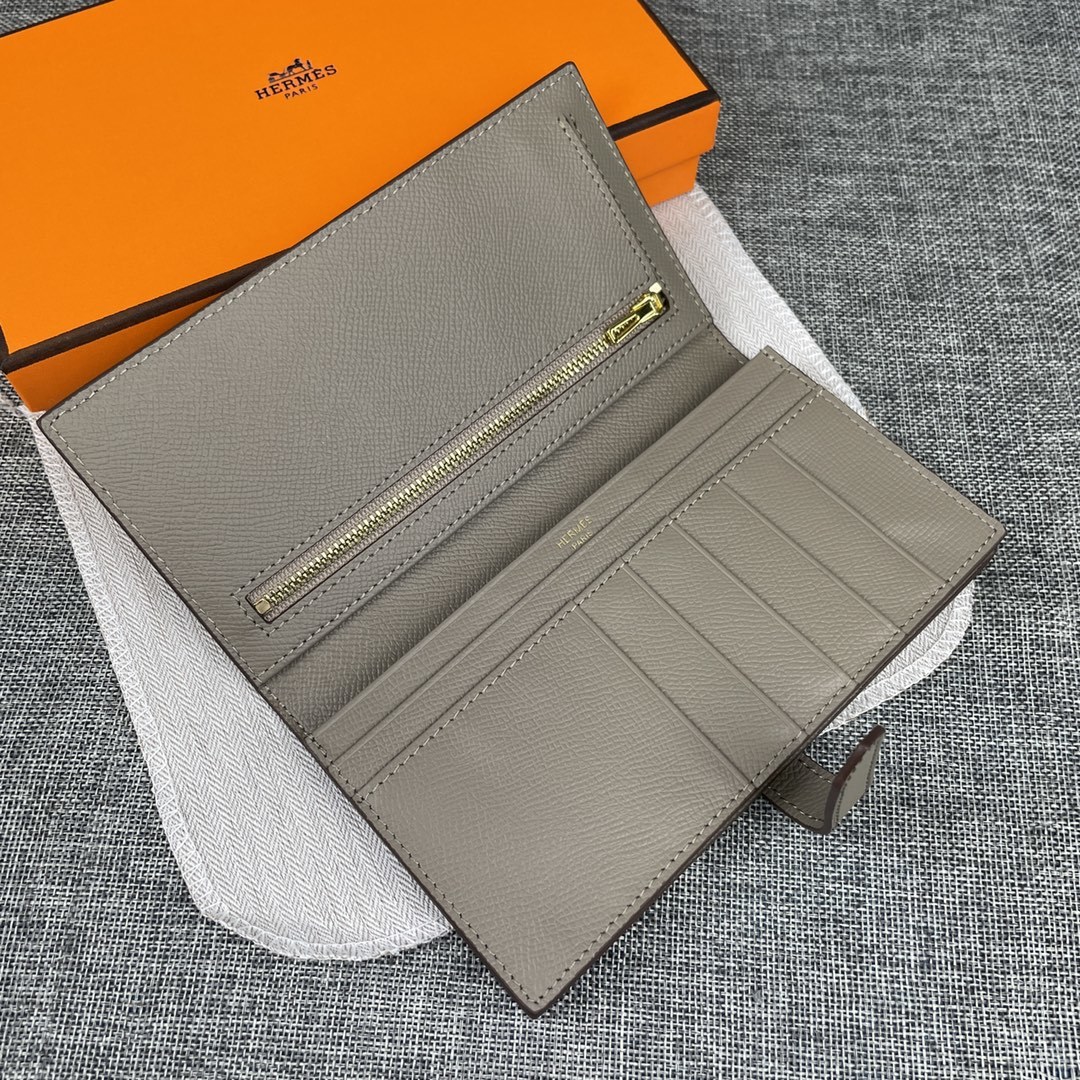 Hermes •原单P
Empson手掌纹
爱马仕女士新款纯色皮革内拉链口袋竖款钱包 
💋专柜对版复刻