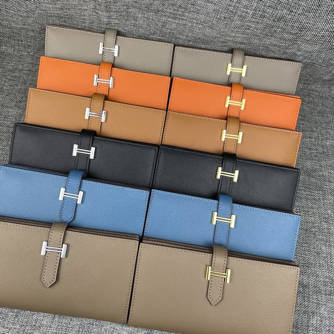 Hermes •原单P
Empson手掌纹
爱马仕女士新款纯色皮革内拉链口袋竖款钱包 
💋专柜对版复刻