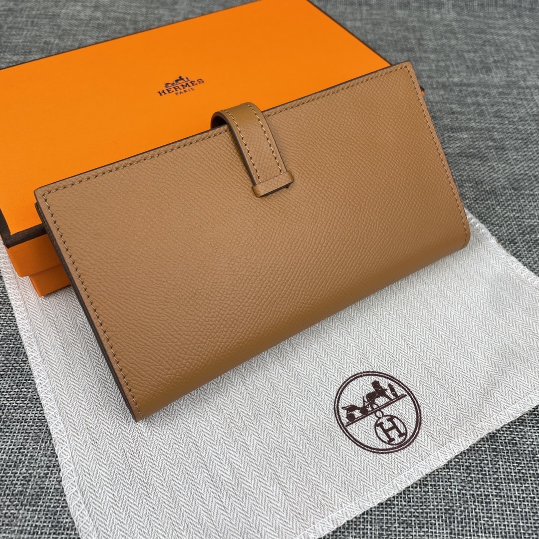 Hermes •原单P
Empson手掌纹
爱马仕女士新款纯色皮革内拉链口袋竖款钱包 
💋专柜对版复刻