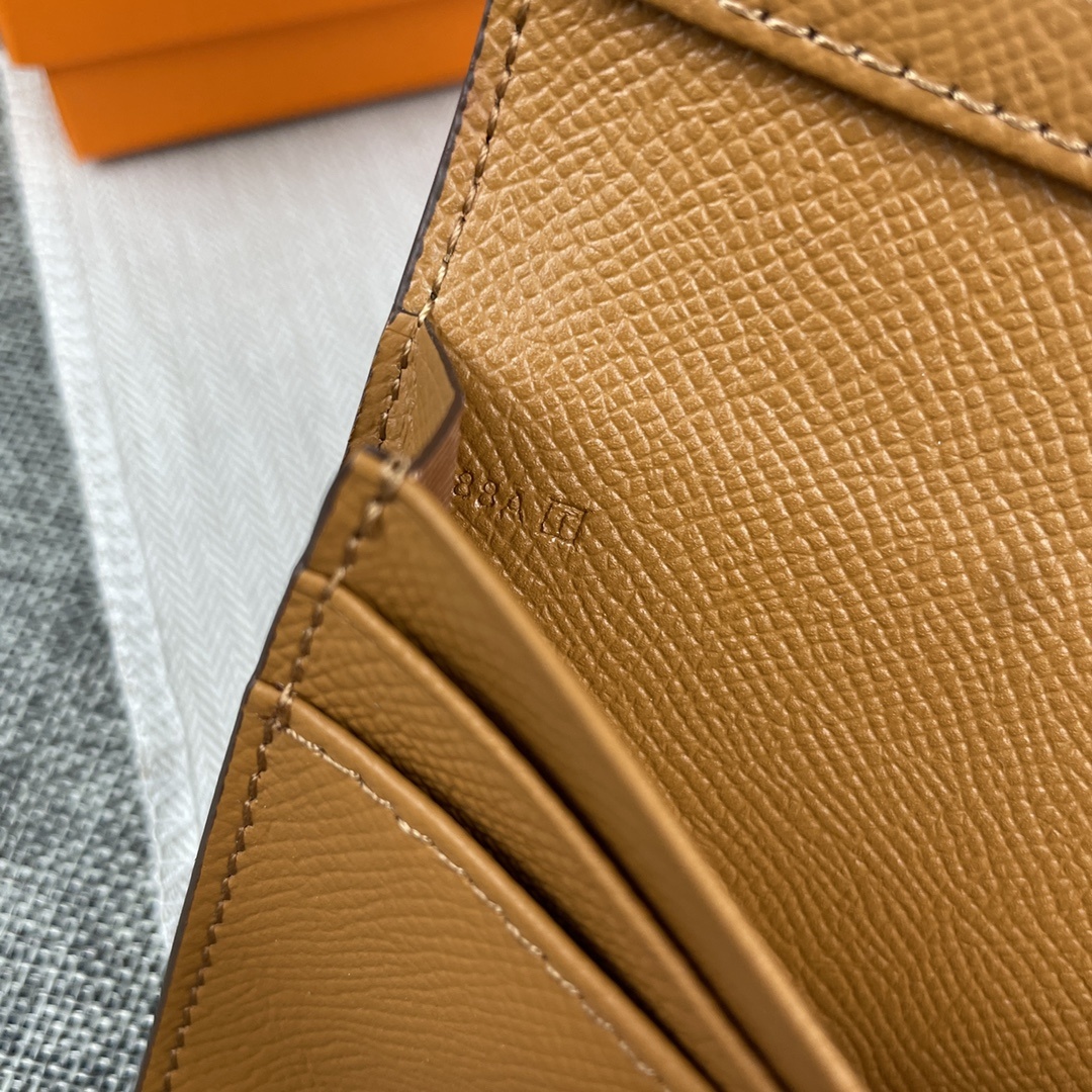 Hermes •原单P
Empson手掌纹
爱马仕女士新款纯色皮革内拉链口袋竖款钱包 
💋专柜对版复刻