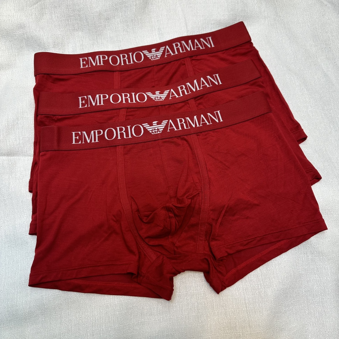 🤍💞新款平角 精品！红红火火送礼佳品！必备佳品！Amani阿玛尼时尚男士内裤！精美刺绣logo✓外贸国外