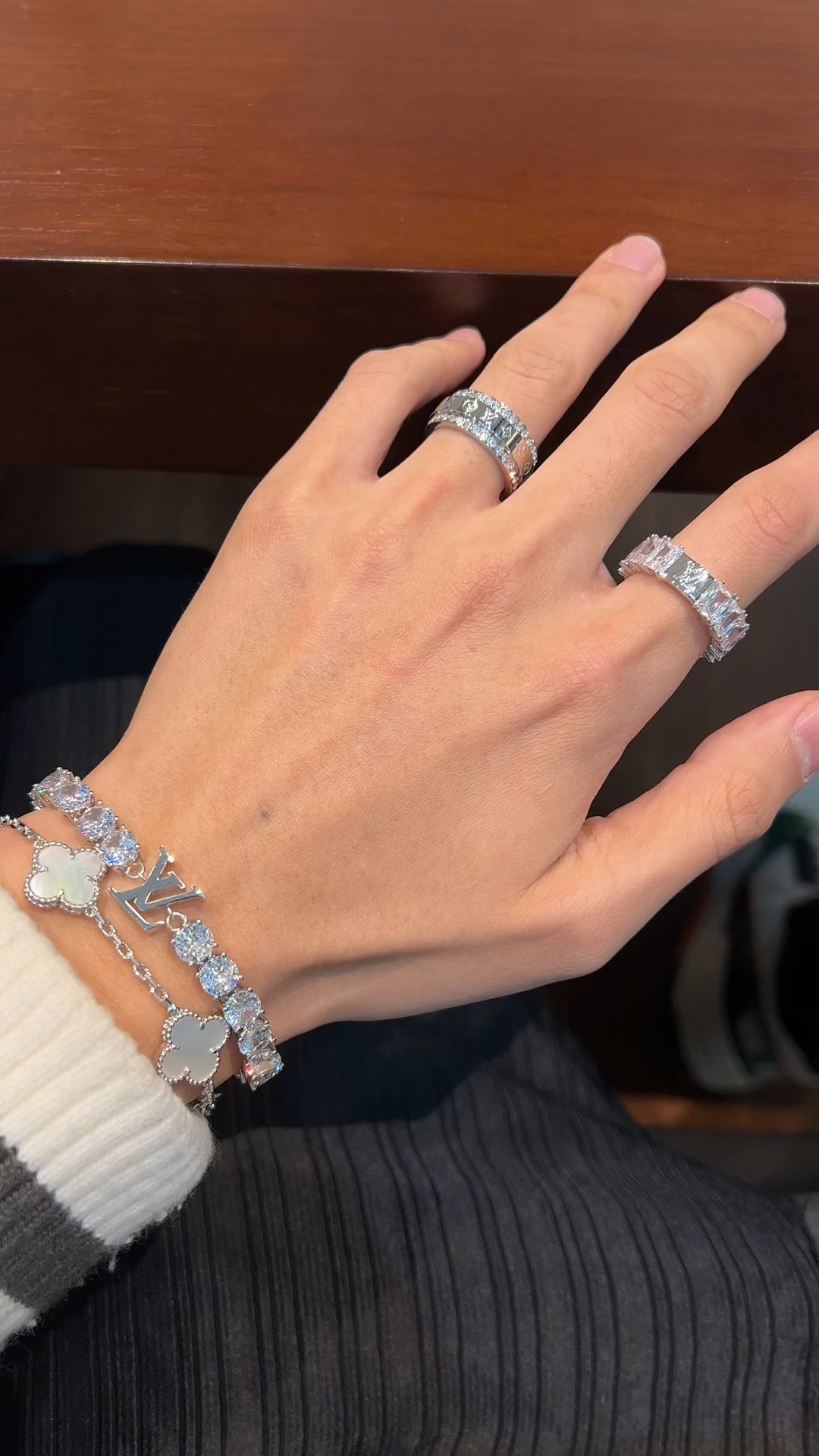 LV Ring, LV Necklace, VCA Bracelet, LV Bracelet
