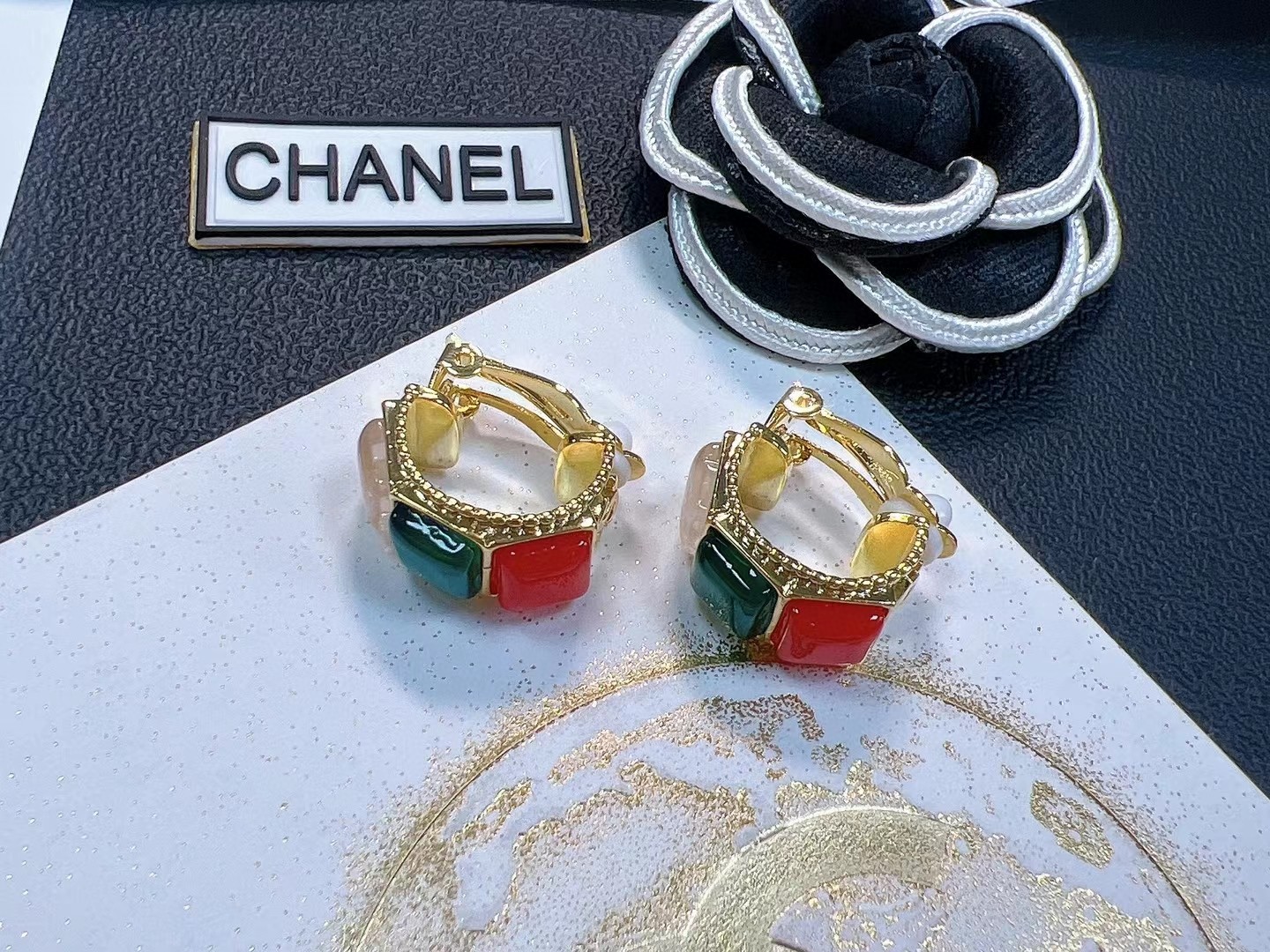 Chanel香奈儿中古双C耳夹原版复