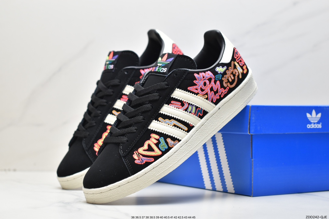 Atmos x Adidas Originals Campus 80s Academy Series Classic Retro Low Top All-Match Casual Sports Shoes GX6390