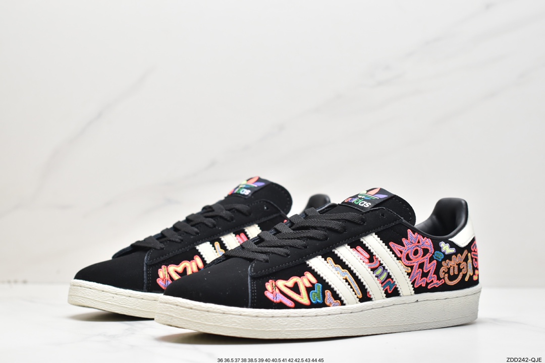 Atmos x Adidas Originals Campus 80s Academy Series Classic Retro Low Top All-Match Casual Sports Shoes GX6390