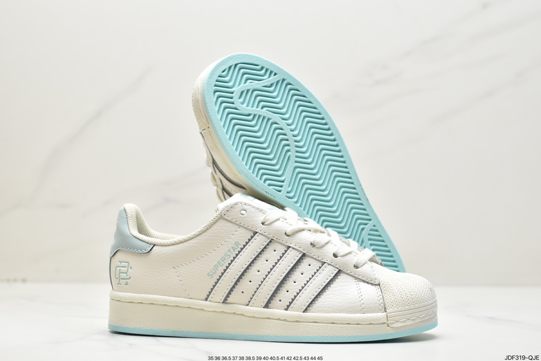 Originals Superstar ”Sail/Green/Lace” shell head series low top sneakers GV7185