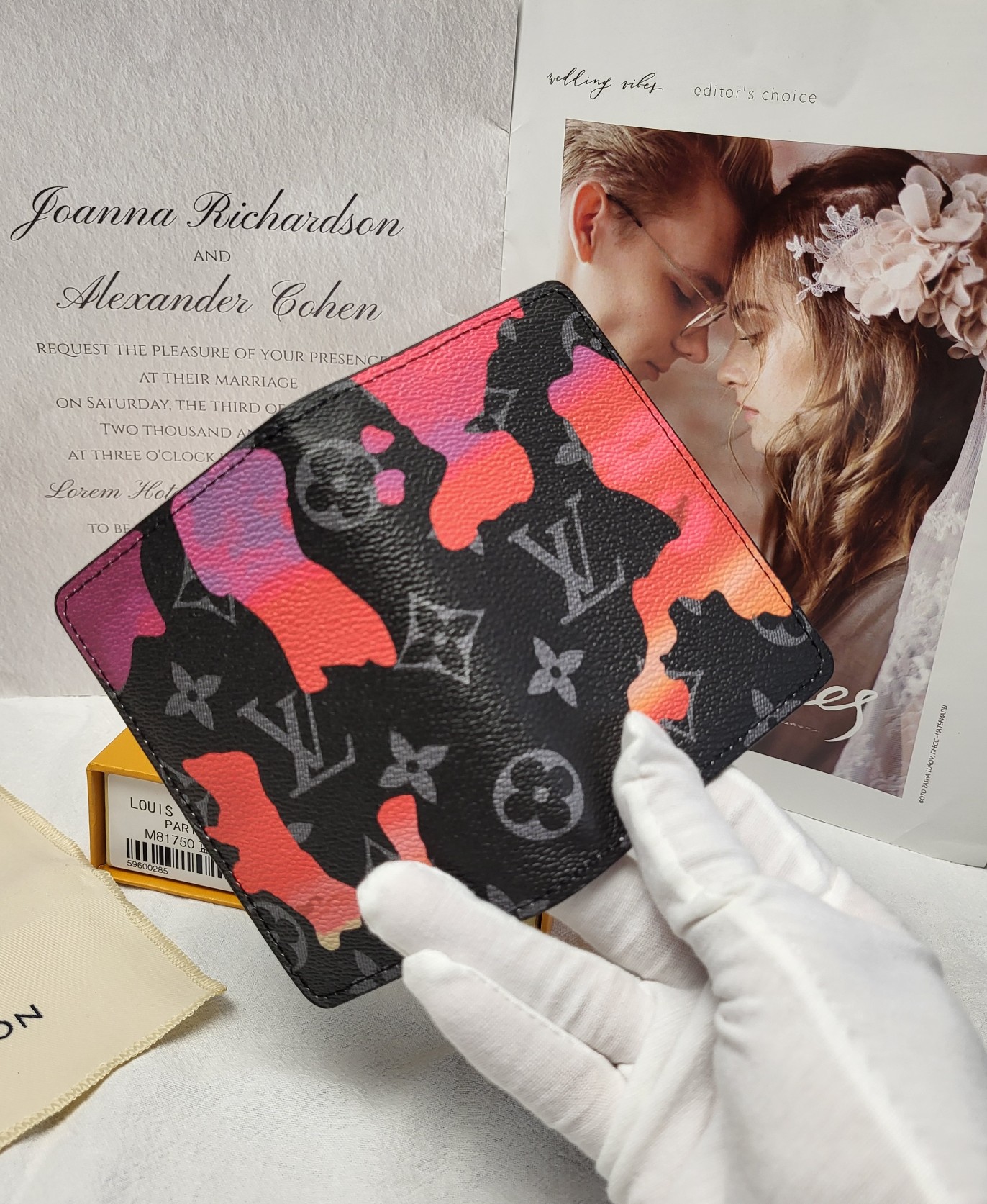 Front view of a premium leather card holder