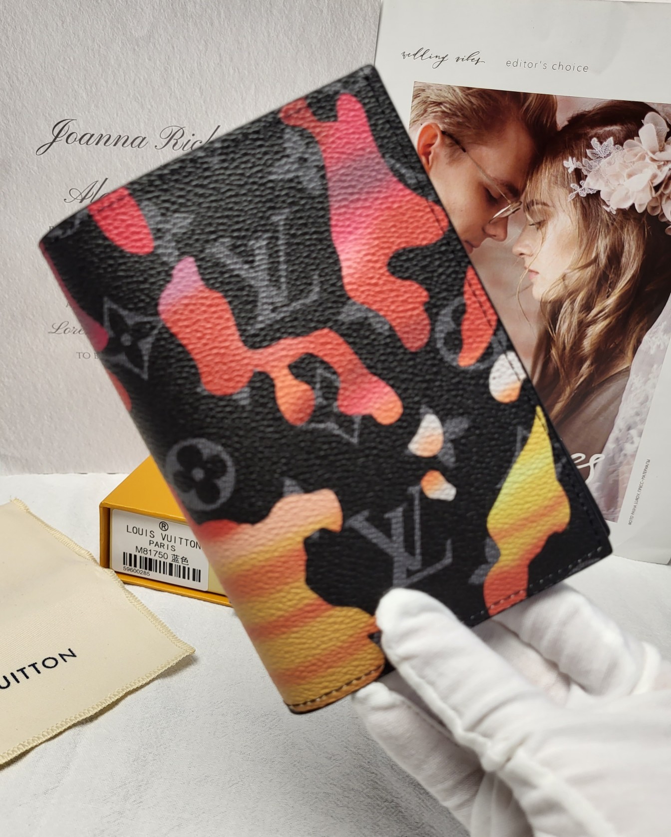 Back view of the leather passport cover