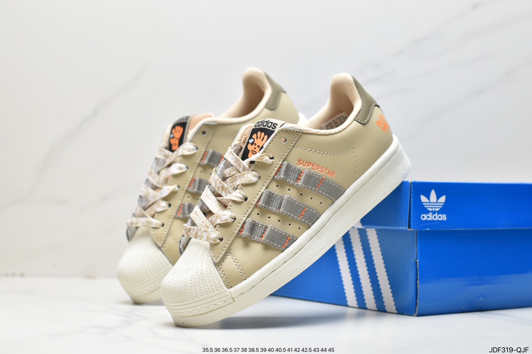 Adidas clover Originals Superstar ”Sail/Green/Lace” shell head series low help HQ6450