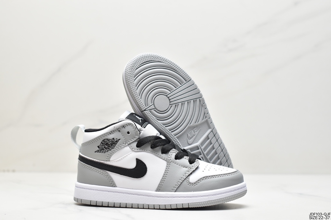 125 aj1童鞋系列 耐克Air Jordan Brand 1 Mid GS”Lucid Green” AJ1/乔1童鞋中帮篮球鞋