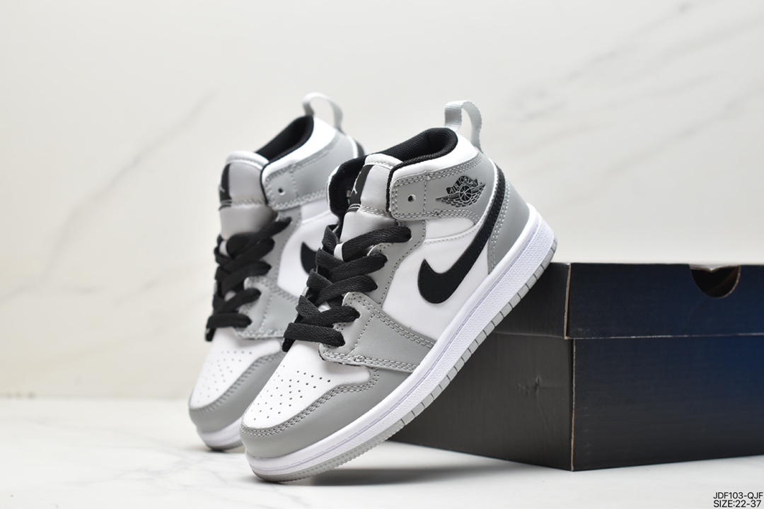 125 aj1童鞋系列 耐克Air Jordan Brand 1 Mid GS”Lucid Green” AJ1/乔1童鞋中帮篮球鞋