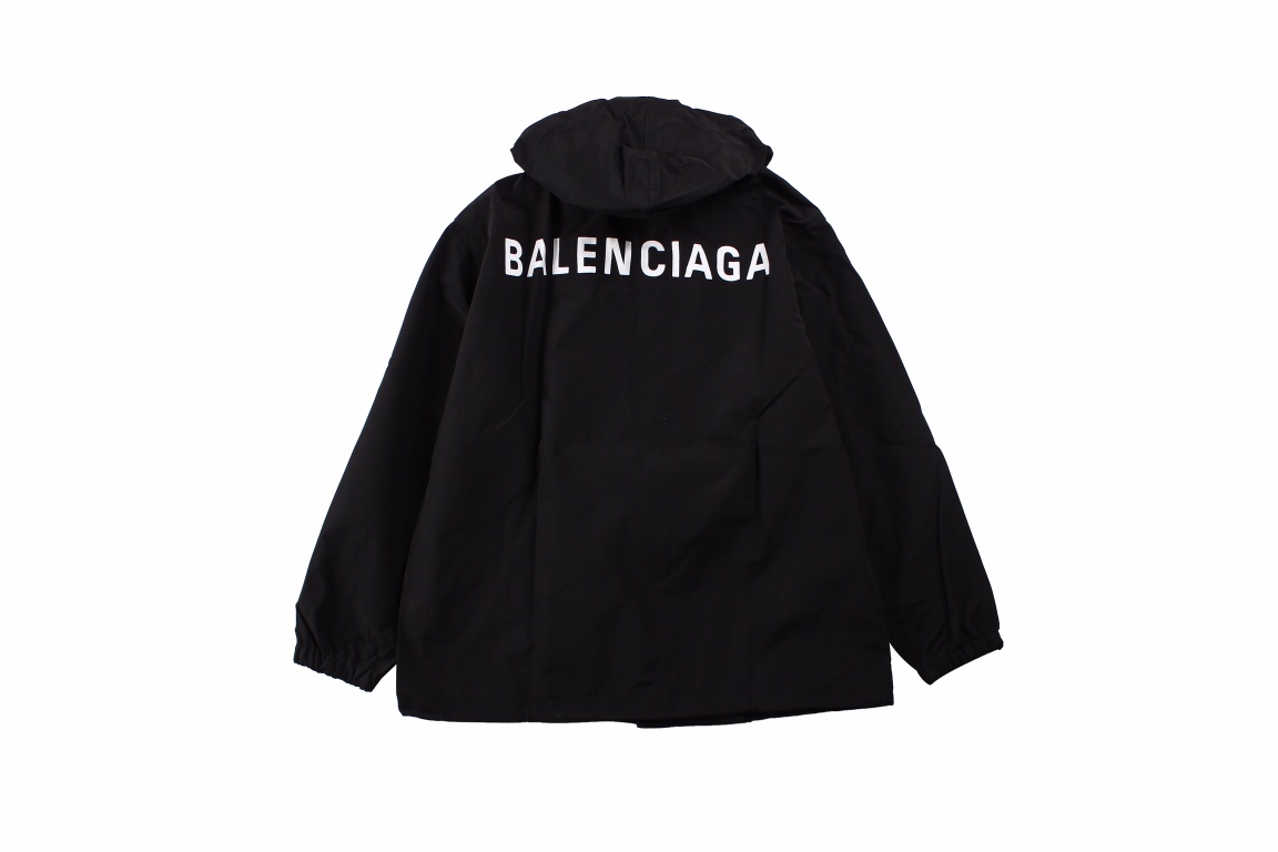 Balenciaga后背Logo字母防水冲锋衣夹克