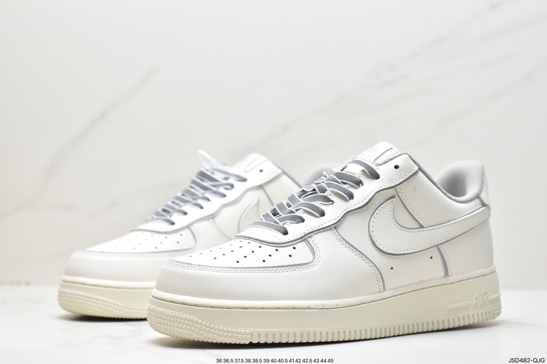 200 NIke Air Force 1 '07 Mid 米白灰“夜魔侠”空军一号BD3654-506