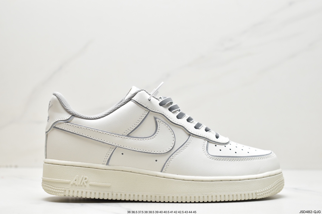 200 NIke Air Force 1 '07 Mid 米白灰“夜魔侠”空军一号BD3654-506