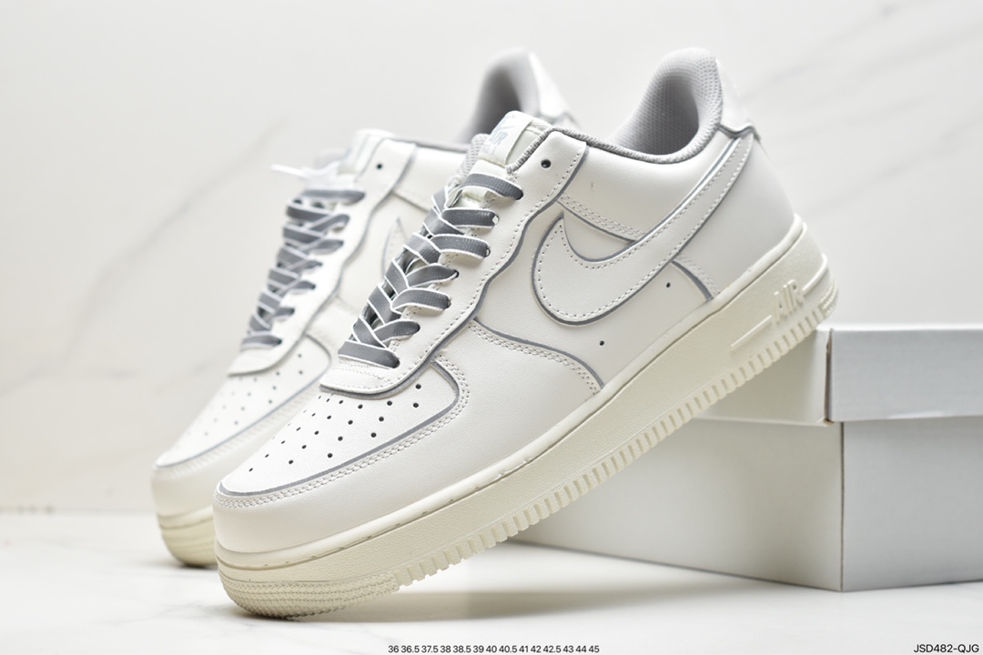 200 NIke Air Force 1 '07 Mid 米白灰“夜魔侠”空军一号BD3654-506