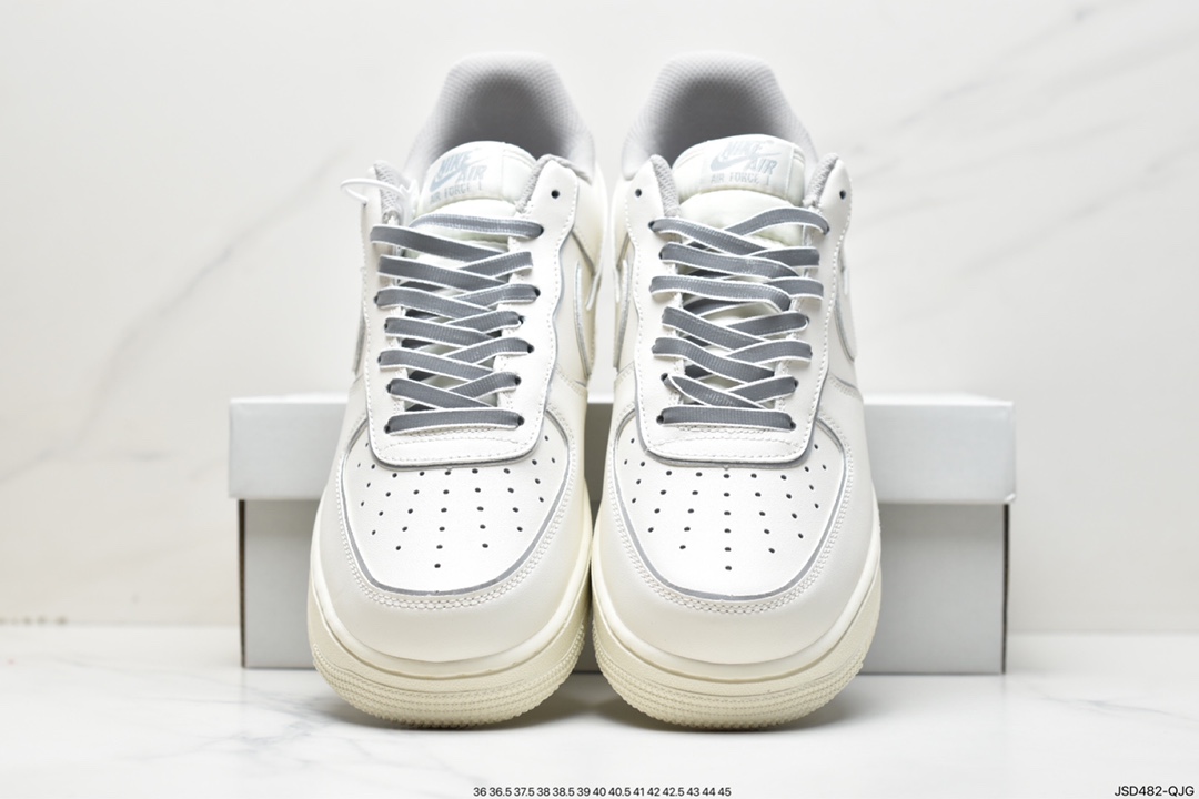 200 NIke Air Force 1 '07 Mid 米白灰“夜魔侠”空军一号BD3654-506