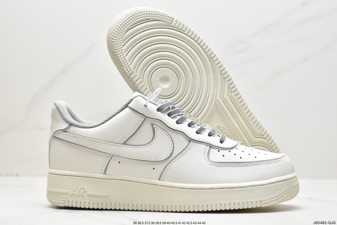 200 NIke Air Force 1 '07 Mid 米白灰“夜魔侠”空军一号BD3654-506
