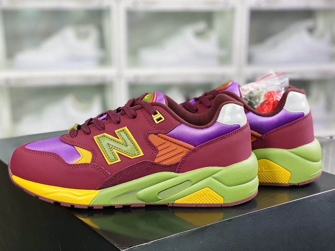 Stray Rats x NB [New Balance] MT580 Series Classic Retro Leisure Sports Jogging ”Wine Red Pink Green” MT580SR2