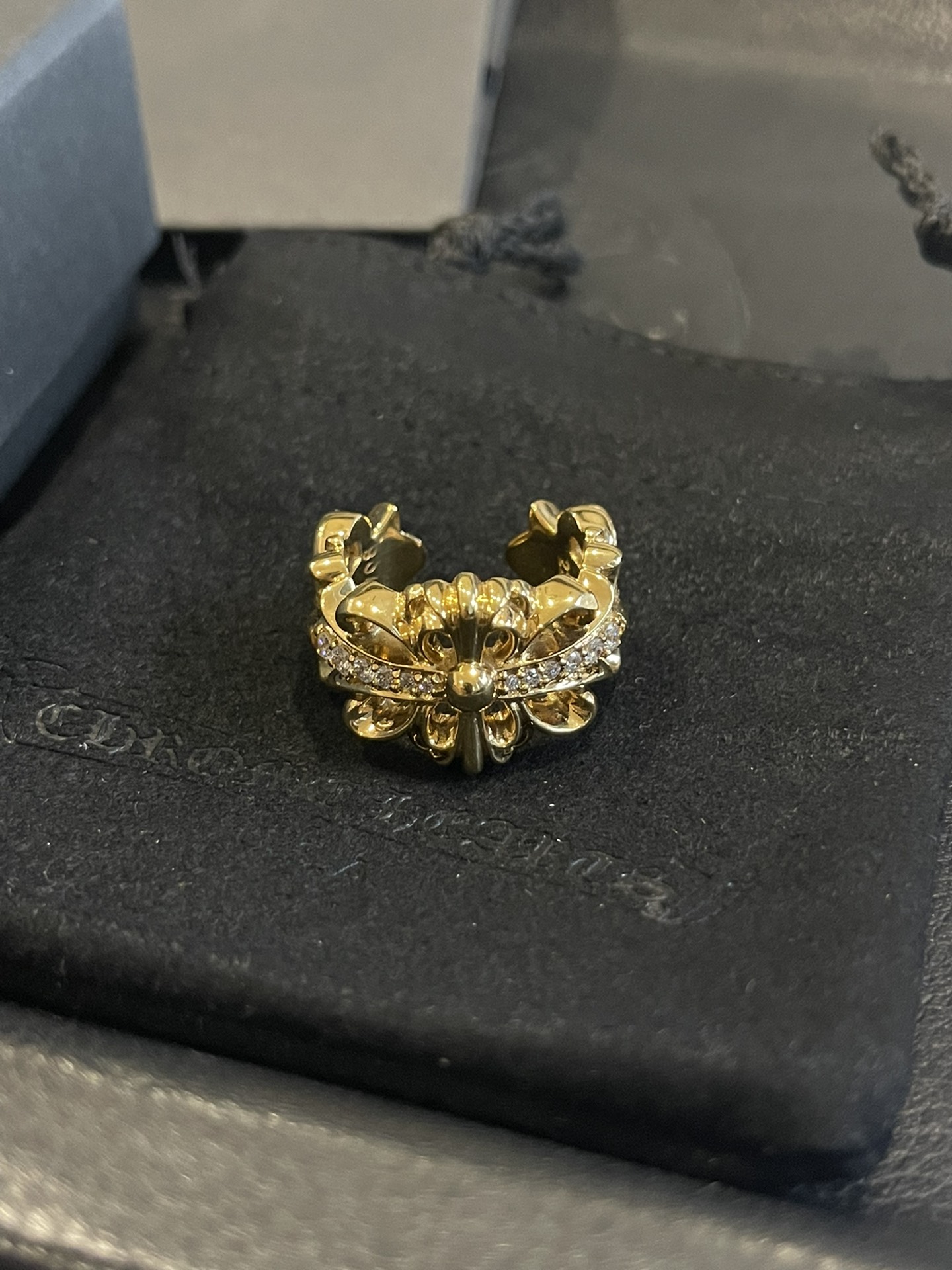NO:109469,【K gold version spot】 22k diamond-set iris ring, size 14-18 can be worn, jewelry quality, ring19860909【k金版现货】 22k镶钻鸢尾花戒指 尺寸14-18均可戴,饰品精品,ring,Jewelry