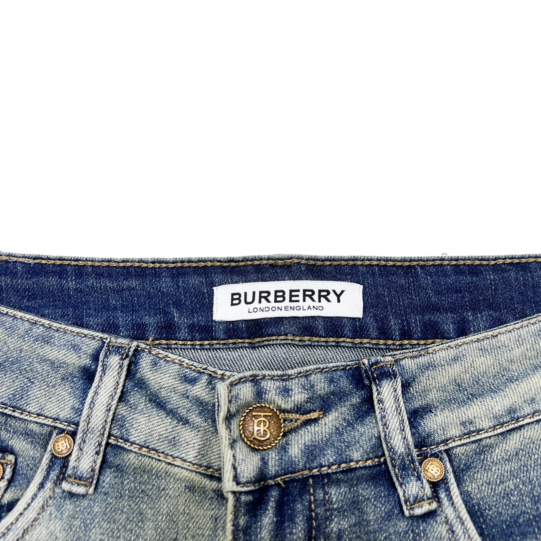 Burberry/巴宝莉 凹凸印花LOGO牛仔裤