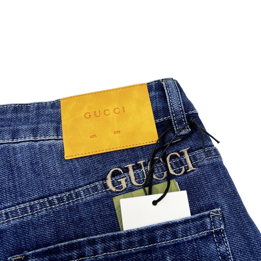 GUCCI/古驰 背后刺绣LOGO牛仔裤