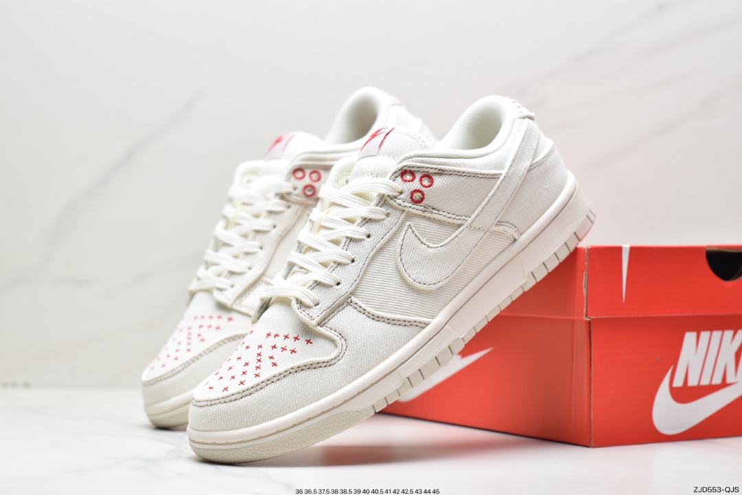 240 NIKE SB Dunk Low 单宁布白红DV0834-100