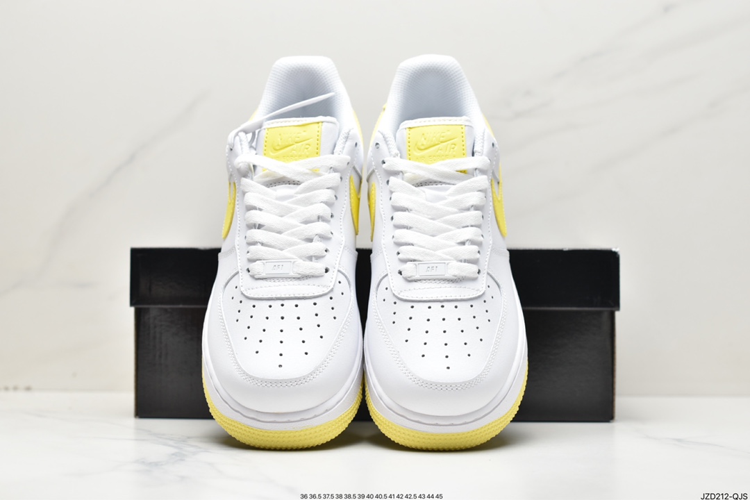 140 Nike Wmns Air Force 1 '07”White/Bright Citron”空军低帮经典“白皮柠檬黄”AH0287-103