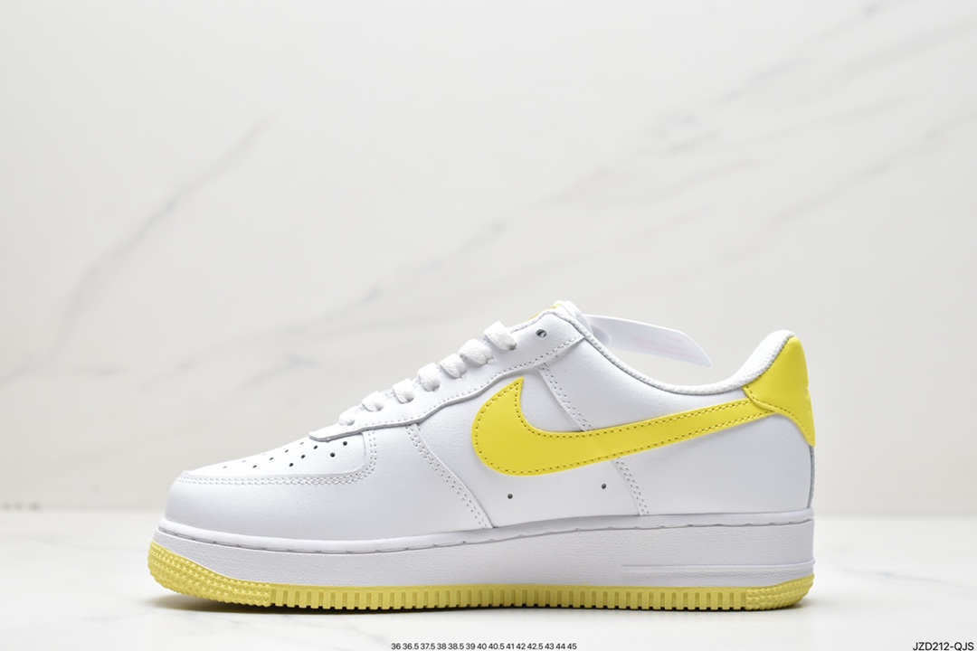 140 Nike Wmns Air Force 1 '07”White/Bright Citron”空军低帮经典“白皮柠檬黄”AH0287-103