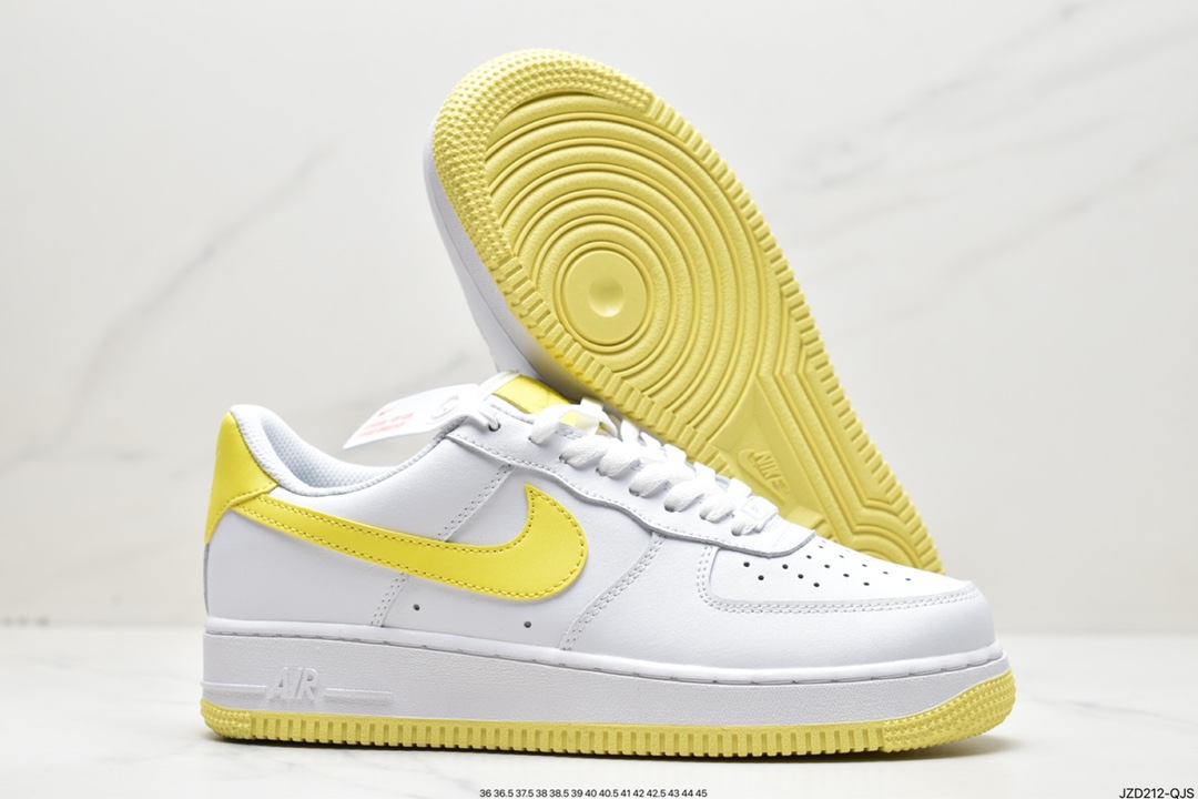 140 Nike Wmns Air Force 1 '07”White/Bright Citron”空军低帮经典“白皮柠檬黄”AH0287-103