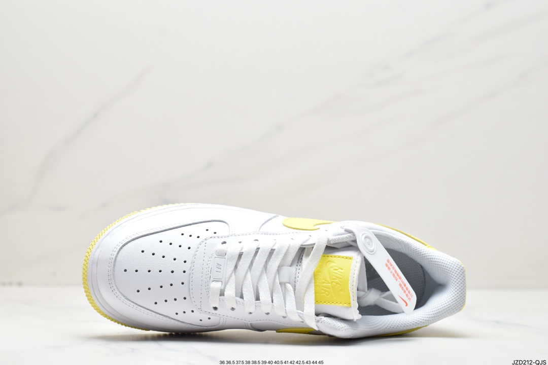 140 Nike Wmns Air Force 1 '07”White/Bright Citron”空军低帮经典“白皮柠檬黄”AH0287-103