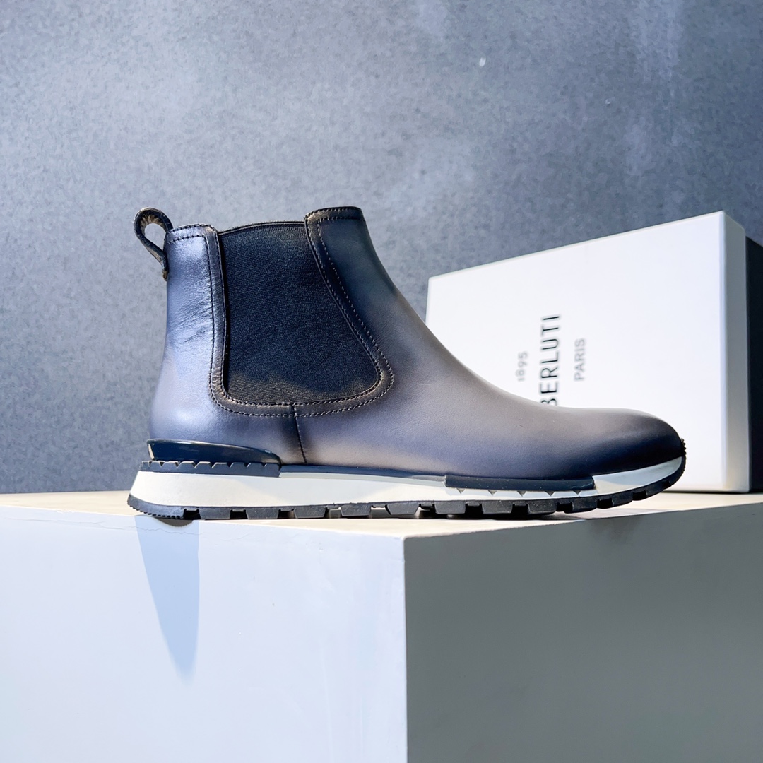 NO:349413,Ber* high-end boutique men's boots, imported from Italy with hand-painted leather embryos, ancient hand-dyeing craftsmanship, top cowhide leather inside, imported private molding, simple lines, classic and versatile!  Size39-44,,boots,cowhide19860909Ber* 高端精品男士靴,意大利进口擦色手绘皮胚,古法手工染色工艺,内里顶级牛皮,进口私模大底,线条简约,经典百搭！ Size39-44,,boots,cowhide,Men's shoes