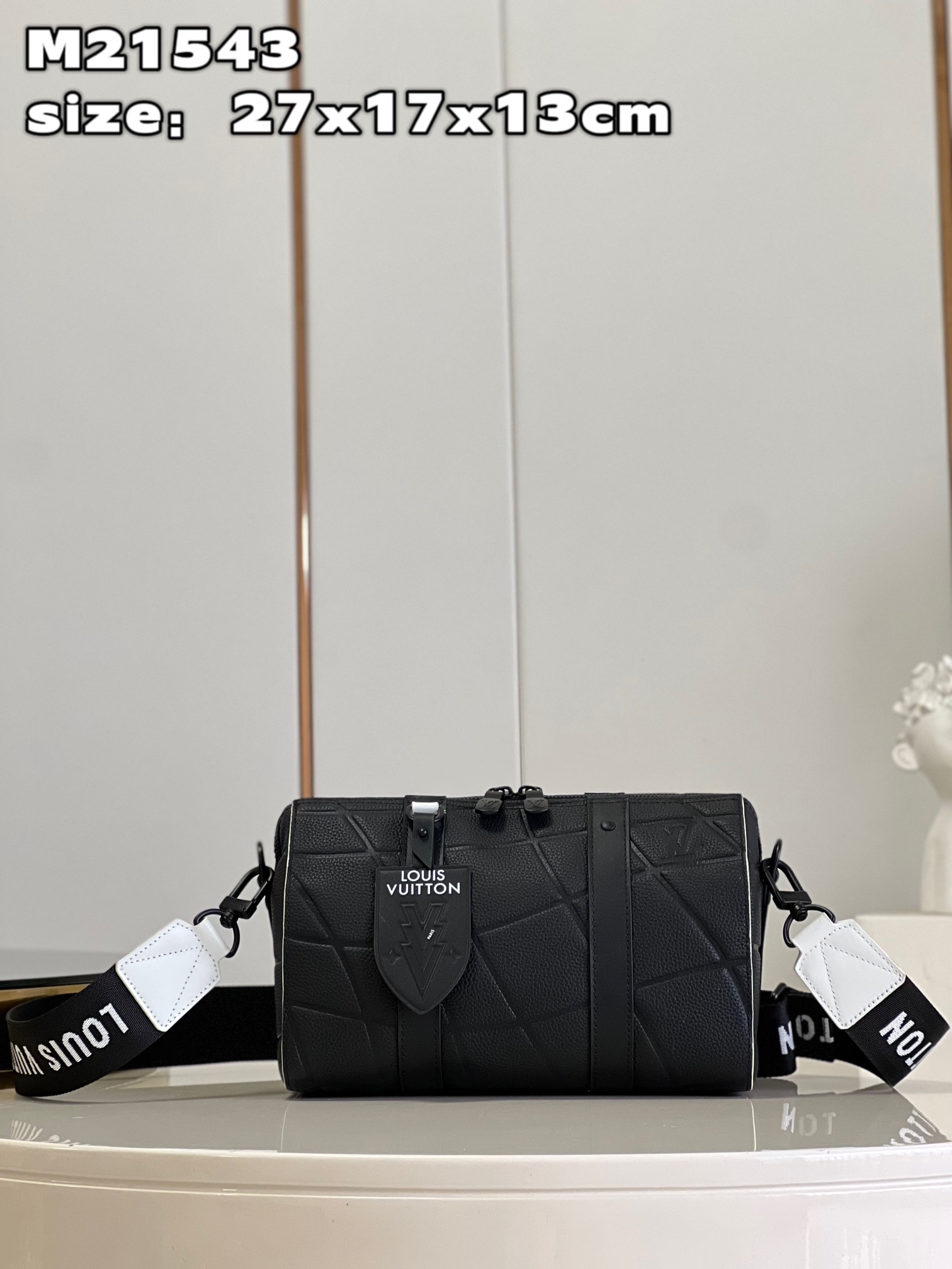 Louis Vuitton LV Keepall Bags Handbags Black White Weave Taurillon Calfskin Cowhide City M21543