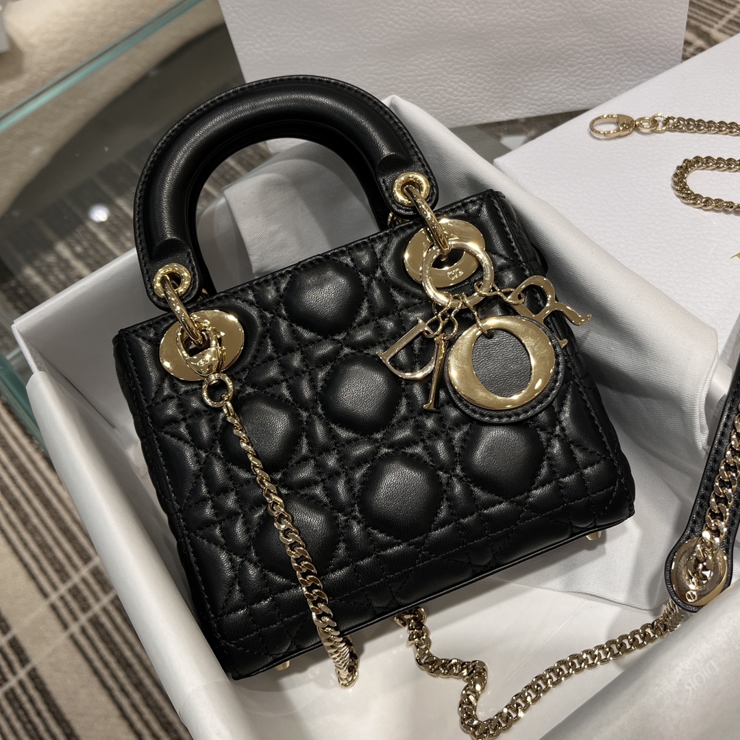[𝗟𝗮𝗱𝘆 𝗗𝗿 Tres rejillas de piel de oveja totalmente de acero] Oro negro Producido por Guangdi Artesanía de alta ga…