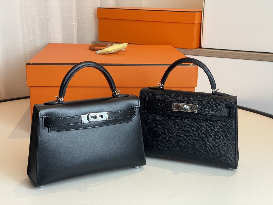 Hermes Kelly Handbags Crossbody & Shoulder Bags Black Mini