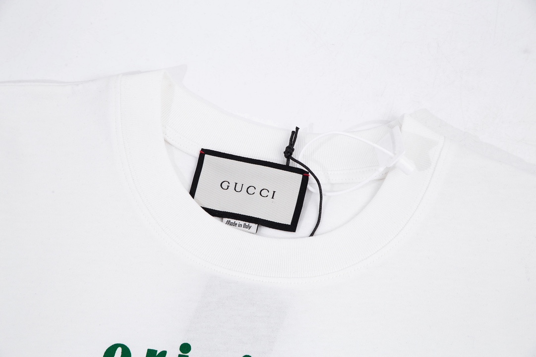 180 Gucci 古驰 猫咪绣球章仔刺绣字母Logo印花短袖