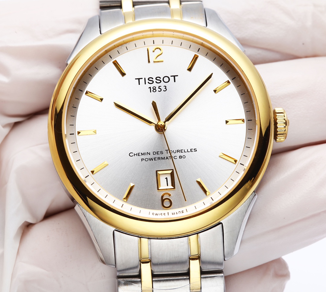 TISSOTITSOT Drew Series White Steel Gold Couple Watch T099: Elegant Design and Swiss Craftsmanship - 图片 5