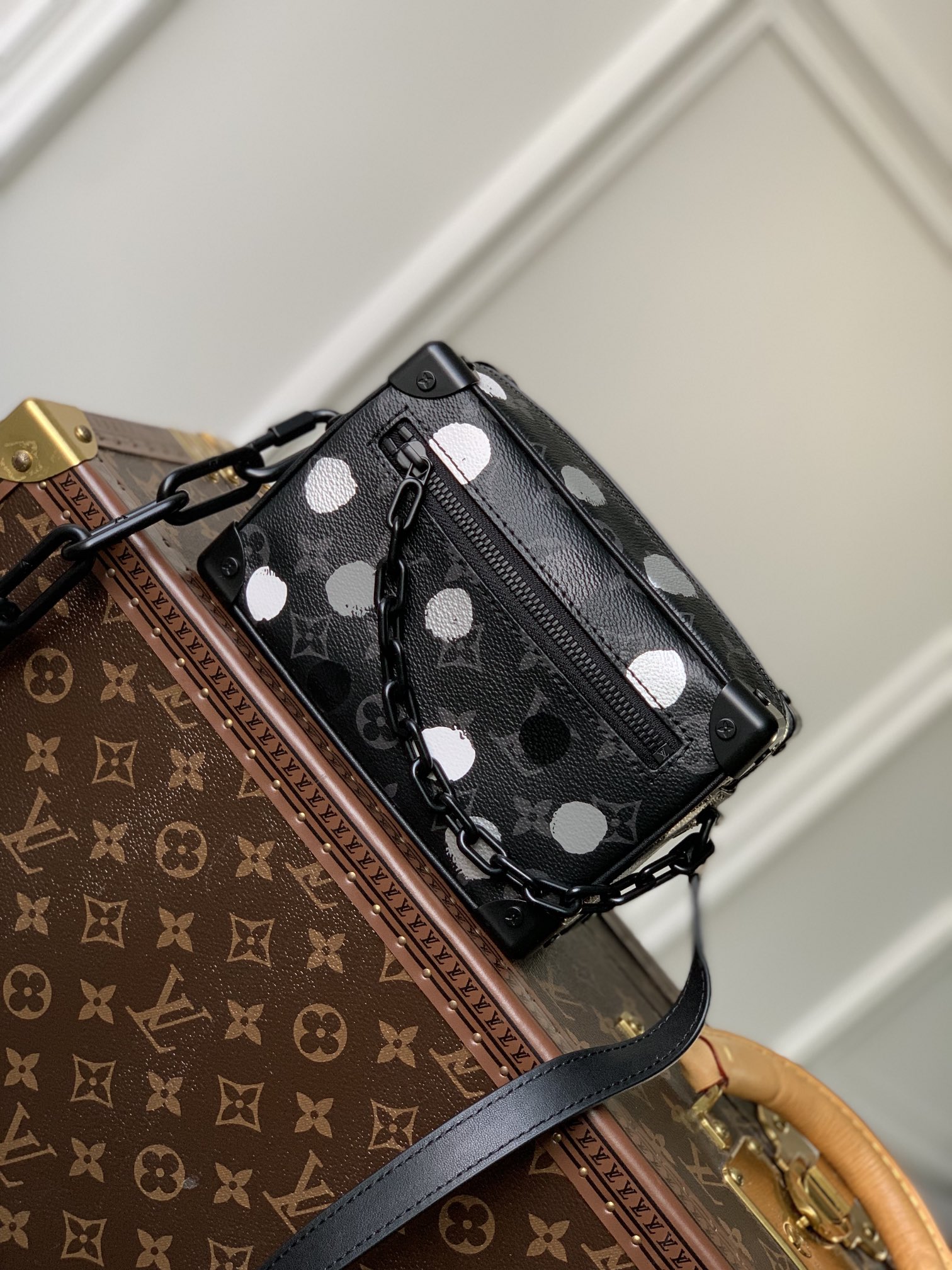 Louis Vuitton LV Soft Trunk Handbags Crossbody & Shoulder Bags Black Monogram Eclipse Resin Chains M81936